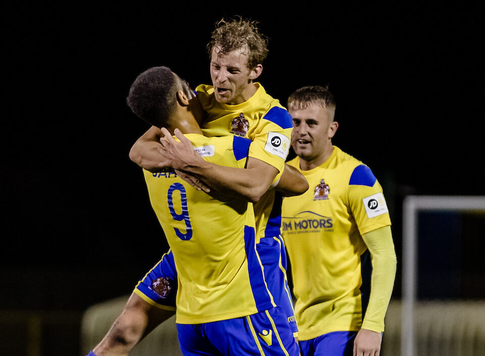 Barry Town celebrate scoring