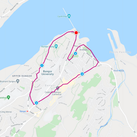 Heart running route - Bangor